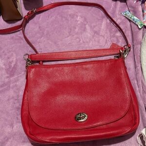 COACH Pebble Leather Turnlock Hobo Bag